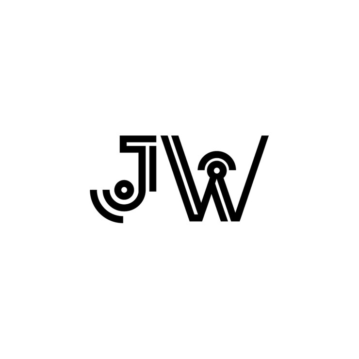 Vector jw monograma logotipo diseño carta texto nombre símbolo monocromo logotipo alfabeto carácter simple logotipo