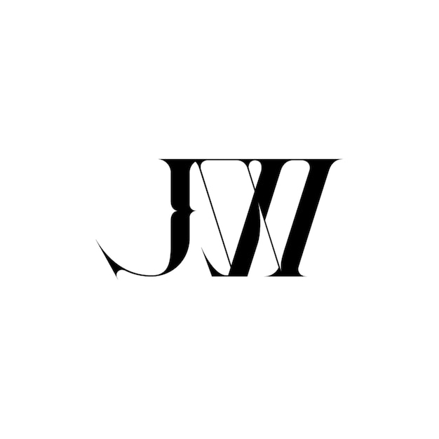 JW monograma logotipo diseño carta texto nombre símbolo monocromo logotipo alfabeto carácter simple logotipo