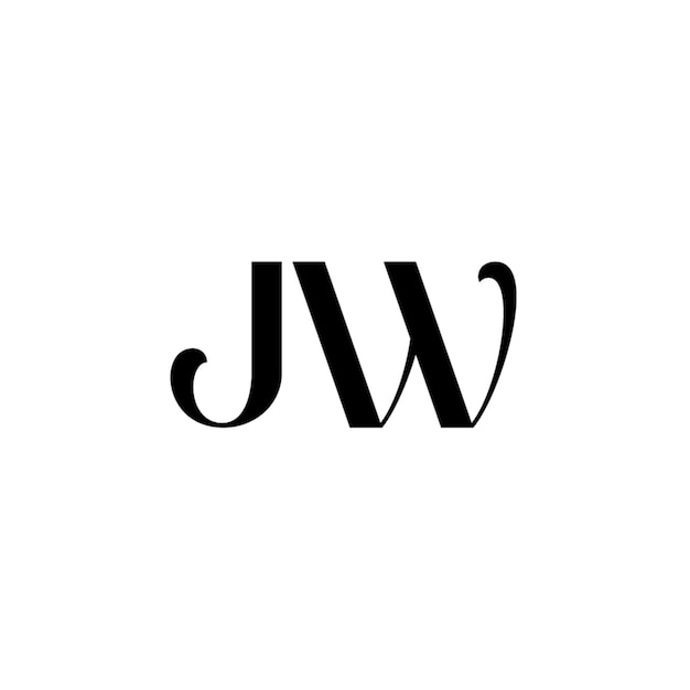 JW monograma logotipo diseño carta texto nombre símbolo monocromo logotipo alfabeto carácter simple logotipo