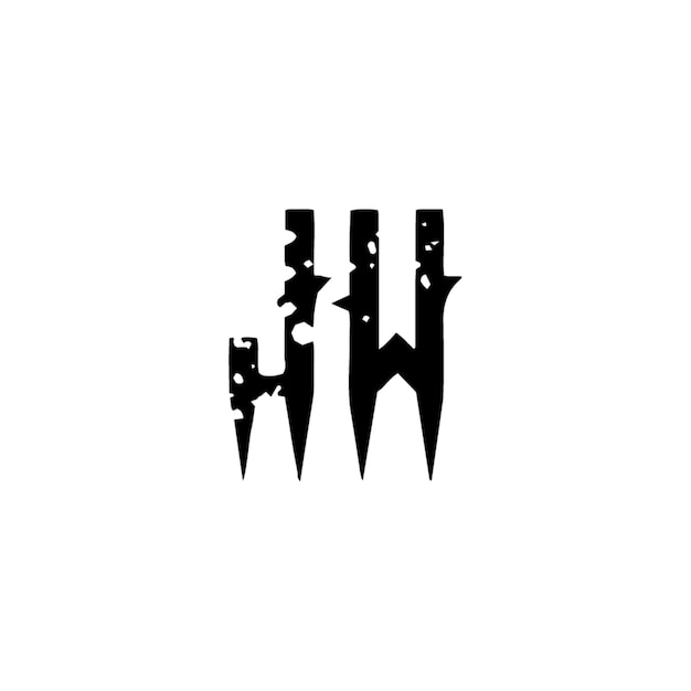 JW monograma logotipo diseño carta texto nombre símbolo monocromo logotipo alfabeto carácter simple logotipo