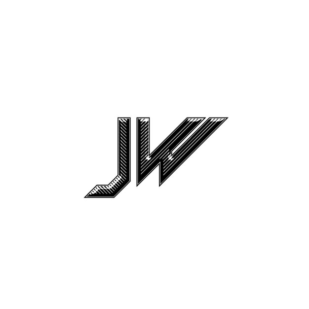 JW monograma logotipo diseño carta texto nombre símbolo monocromo logotipo alfabeto carácter simple logotipo