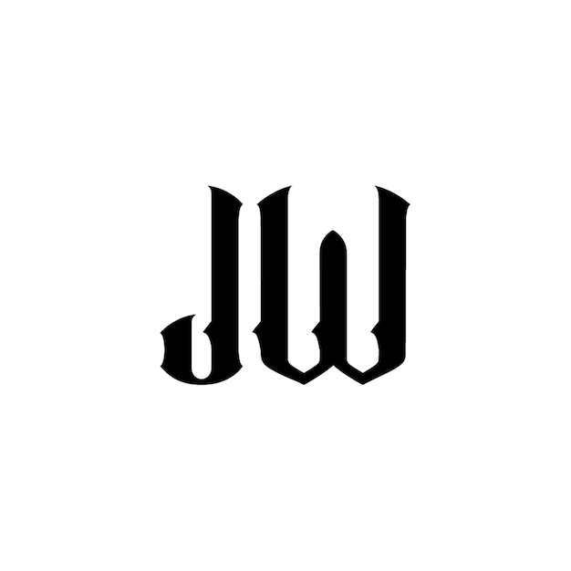 JW monograma logotipo diseño carta texto nombre símbolo monocromo logotipo alfabeto carácter simple logotipo