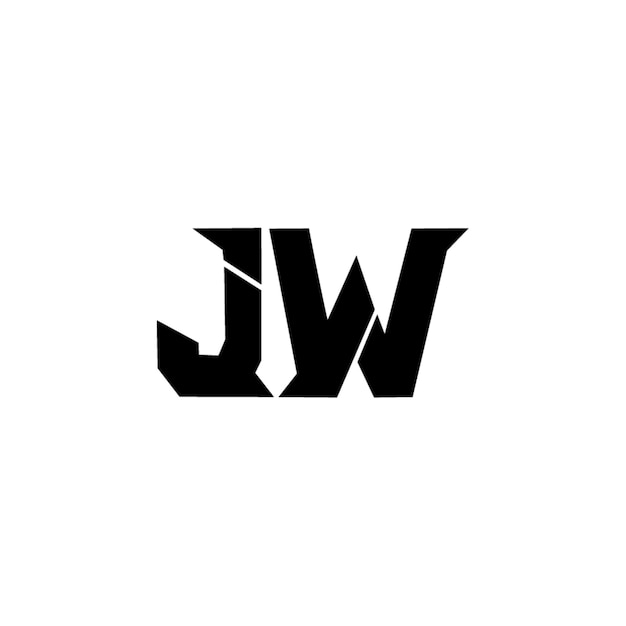 JW monograma logotipo diseño carta texto nombre símbolo monocromo logotipo alfabeto carácter simple logotipo