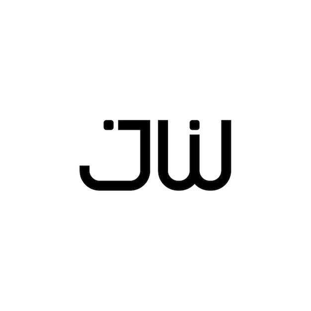 JW monograma logotipo diseño carta texto nombre símbolo monocromo logotipo alfabeto carácter simple logotipo