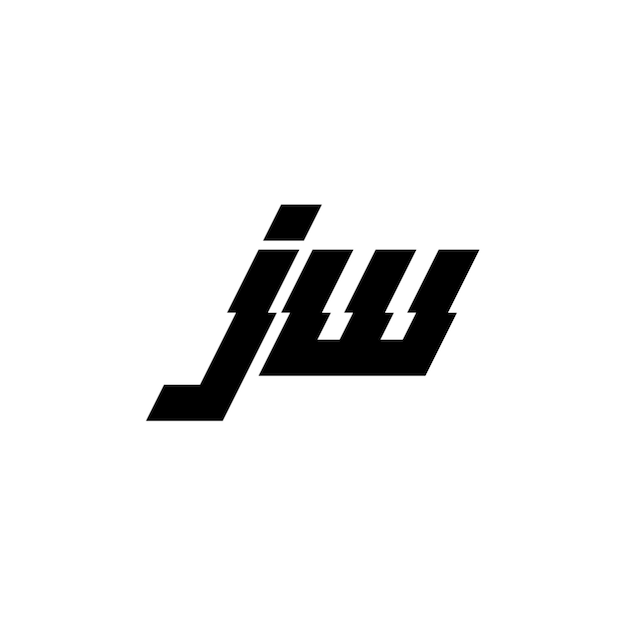 JW monograma logotipo diseño carta texto nombre símbolo monocromo logotipo alfabeto carácter simple logotipo