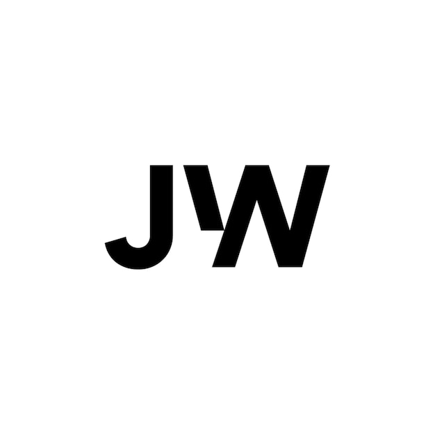JW monograma logotipo diseño carta texto nombre símbolo monocromo logotipo alfabeto carácter simple logotipo