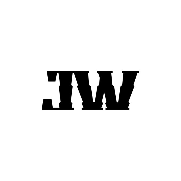 JW monograma logotipo diseño carta texto nombre símbolo monocromo logotipo alfabeto carácter simple logotipo