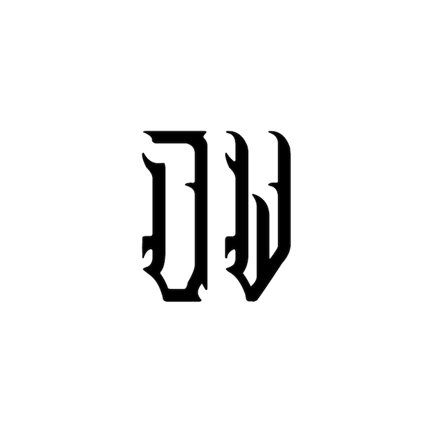 JW monograma logotipo diseño carta texto nombre símbolo monocromo logotipo alfabeto carácter simple logotipo