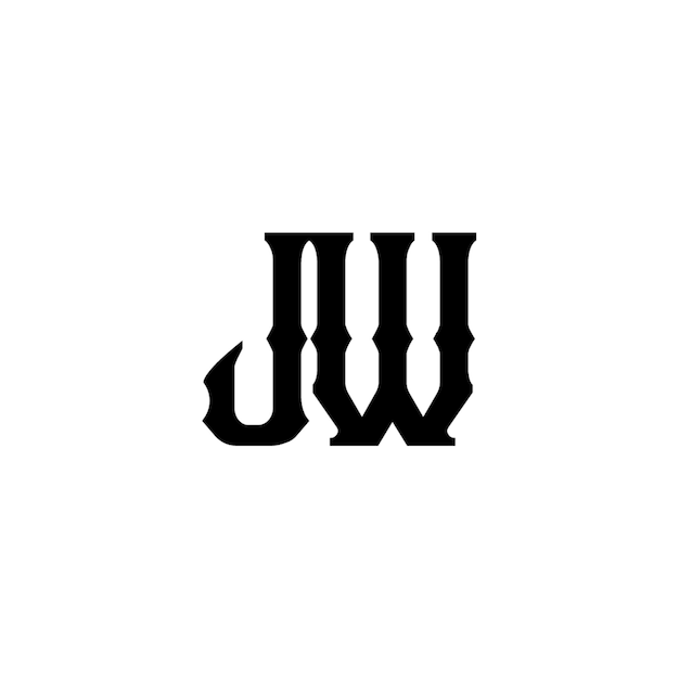 JW monograma logotipo diseño carta texto nombre símbolo monocromo logotipo alfabeto carácter simple logotipo