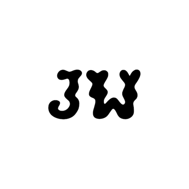 JW monograma logotipo diseño carta texto nombre símbolo monocromo logotipo alfabeto carácter simple logotipo