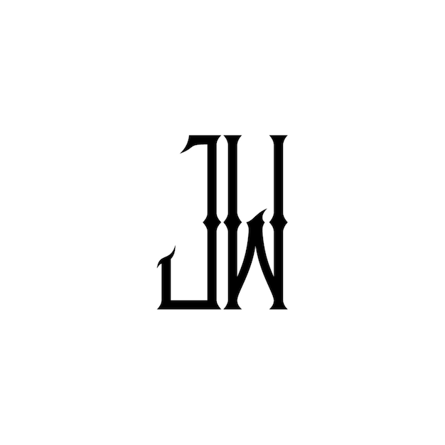 JW monograma logotipo diseño carta texto nombre símbolo monocromo logotipo alfabeto carácter simple logotipo