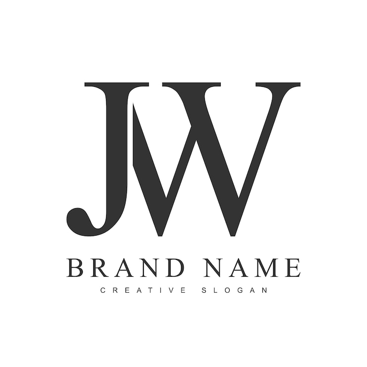 Vector jw plantilla de logotipo de moda letras iniciales j y w estilo de fuente clásico logotipo creativo para el nombre o la identidad de la empresa