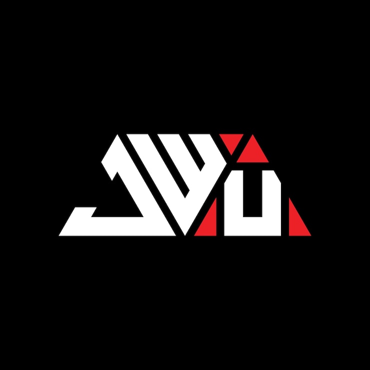 Vector jwu triángulo letra diseño de logotipo con forma de triángulo jwu logotipo triángulo diseño monograma jwu modelo de logotipo vectorial triángulo con color rojo logotipo triangular jwu sencillo elegante y lujoso logotipo jwu