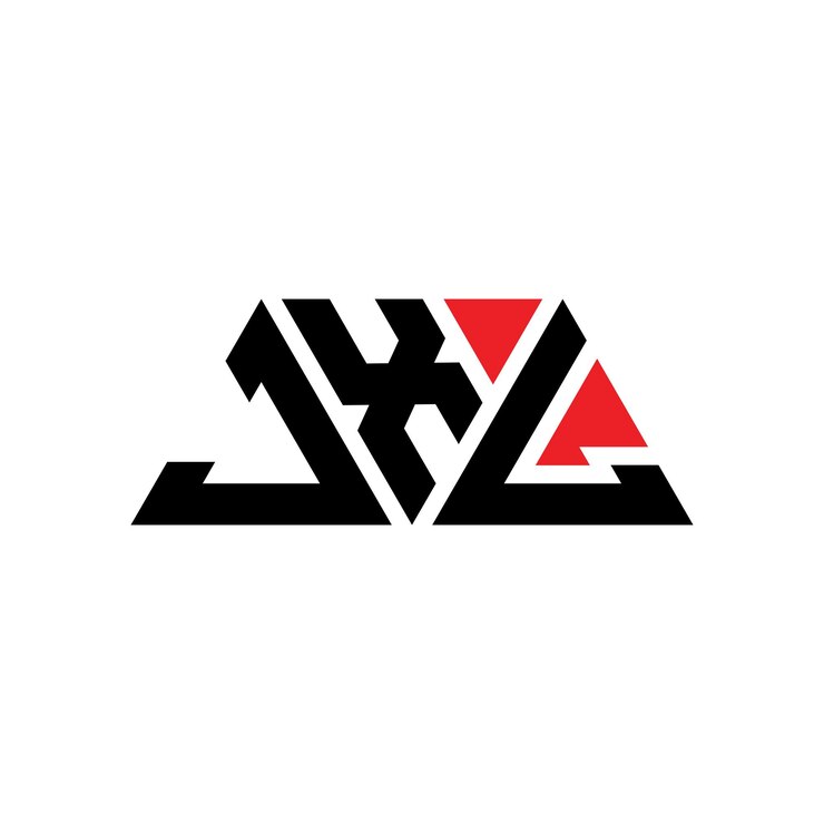 Vector jxl diseño de logotipo de letra triangular con forma de triángulo jxl triángulo diseño del logotipo monograma jxl vector triángulo plantilla del logotipo con color rojo jxl logotipo triangular sencillo elegante y lujoso logotipo jxl