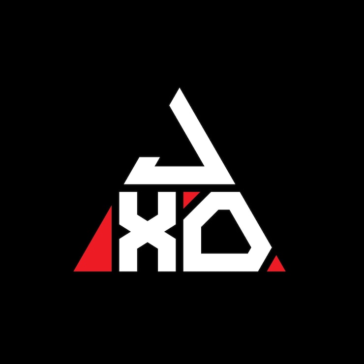 Vector jxo triángulo diseño de la letra del logotipo con forma de triángulo jxo diseño del logotipo del triángulo monograma jxo modelo de logotipo vectorial triángulo con color rojo jxo logotipo triangular sencillo elegante y lujoso logotipo