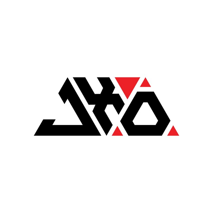 Vector jxo triángulo letra diseño de logotipo con forma de triángulo jxo logotipo triángulo diseño monograma jxo modelo de logotipo vectorial triángulo con color rojo logotipo triangular jxo sencillo elegante y lujoso logotipo jxo