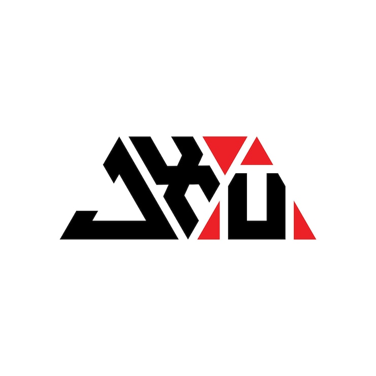 Vector jxu diseño de logotipo de letra triangular con forma de triángulo diseño del logotipo triangular jxu monograma plantilla de logotipo vectorial triángulo jxu con color rojo logotipo triangle jxu simple elegante y lujoso logotipo jxu