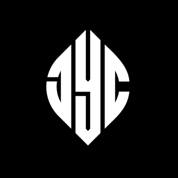 JYC diseño de logotipo de letras circulares con forma de círculo y elipse JYC letras elípticas con estilo tipográfico Las tres iniciales forman un logotipo de círculo JYC círculo emblema monograma abstracto letra marca vector