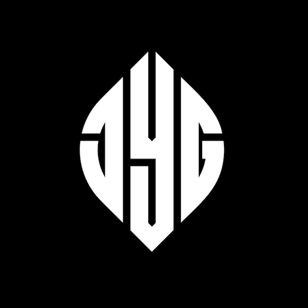 JYG diseño de logotipo de letras circulares con forma de círculo y elipse JYG letras elípticas con estilo tipográfico Las tres iniciales forman un logotipo de círculo JYG emblema de círculo Monograma abstracto letra marca vector