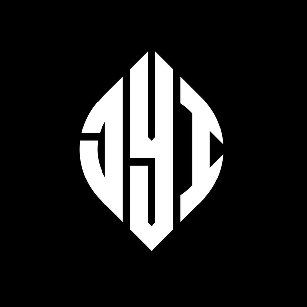 JYI diseño de logotipo de letras circulares con forma de círculo y elipse JYI letras elípticas con estilo tipográfico Las tres iniciales forman un logotipo de círculo JYI emblema de círculo Monograma abstracto letra marca vector