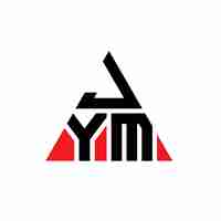 Vector jym diseño de logotipo de letra triangular con forma de triángulo jym diseñador de logotipo triangular monograma jym modelo de logotipo vectorial triangular de color rojo jym logotipo triangle sencillo elegante y lujoso