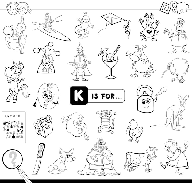K es para colorear juego educativo