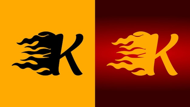 K Fuego Logotipo Llama