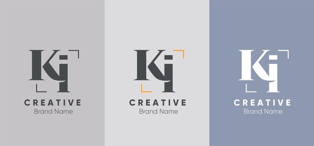 K i Diseño de logotipo de letras con color naranja negro Moderno y fresco Icon Letters Vector de logotipo