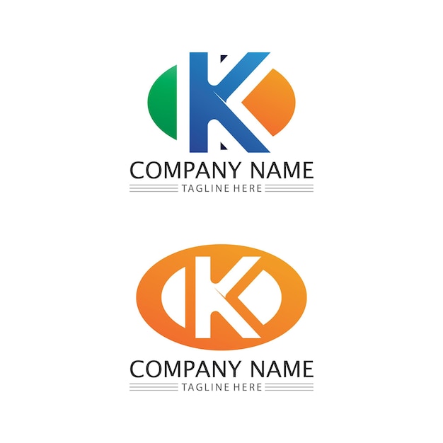 K logo design K letter font Concept Business logo vector y diseño empresa inicial