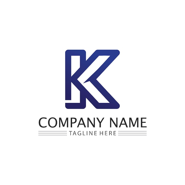 K logo design K letter font Concept Business logo vector y diseño empresa inicial