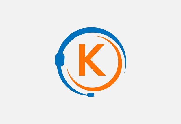 K con el logotipo de los auriculares posteriores