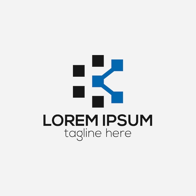k logotipo de código de letra moderna plantilla vectorial de diseño de logotipo de codificación de kletter