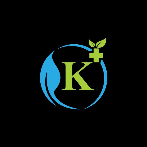 K Logotipo de diseño de hoja plantilla de ilustración vectorial K logotipo de hoja