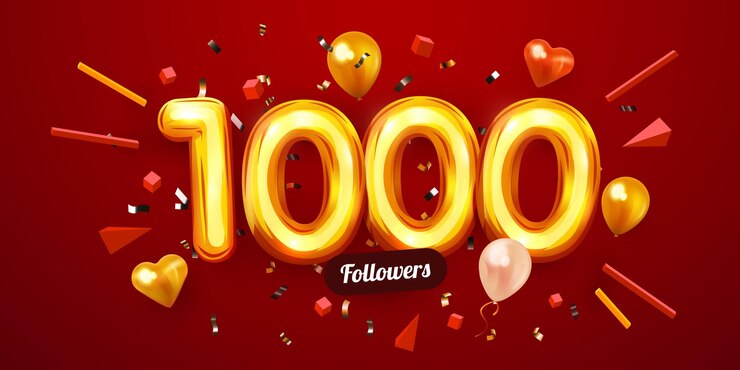 Vector k o seguidores gracias números dorados confeti y globos red social amigos seguidores web ...