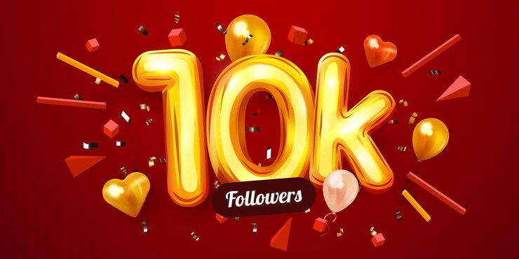 Vector k o seguidores gracias números dorados confeti y globos red social amigos seguidores web ...