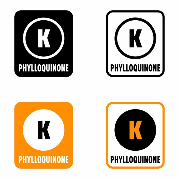 K Phylloquinone vitamina vitamer liposoluble suplemento dietético señal de información
