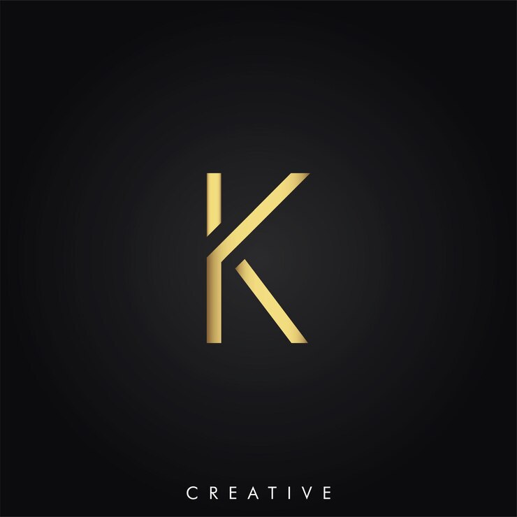 K Premium Golden Vector Último logotipo Ilustración vectorial Logotipo creativo Diseño de monograma de logotipo de lujo