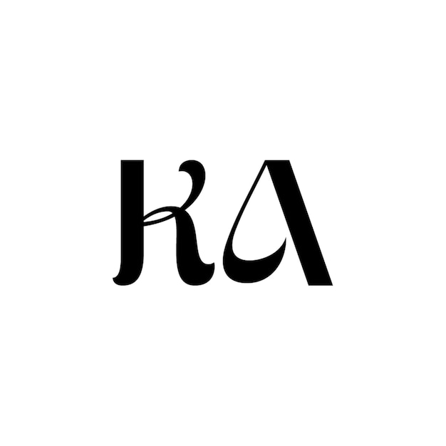KA monograma logotipo diseño carta texto nombre símbolo monocromo logotipo alfabeto carácter simple logotipo