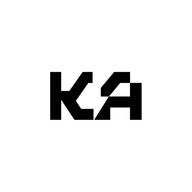 KA monograma logotipo diseño carta texto nombre símbolo monocromo logotipo alfabeto carácter simple logotipo