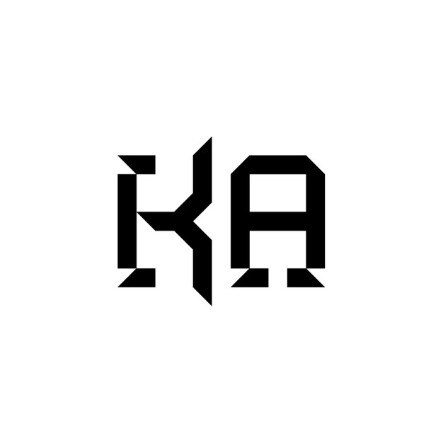 KA monograma logotipo diseño carta texto nombre símbolo monocromo logotipo alfabeto carácter simple logotipo