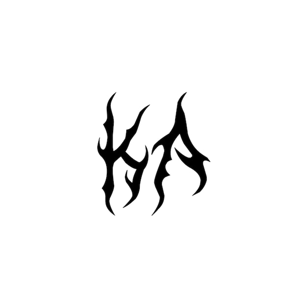 KA monograma logotipo diseño carta texto nombre símbolo monocromo logotipo alfabeto carácter simple logotipo