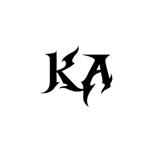 KA monograma logotipo diseño carta texto nombre símbolo monocromo logotipo alfabeto carácter simple logotipo