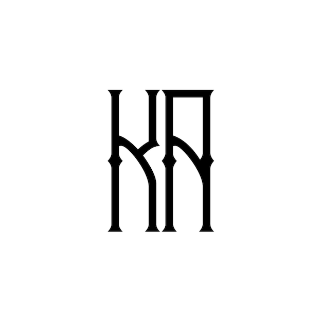 KA monograma logotipo diseño carta texto nombre símbolo monocromo logotipo alfabeto carácter simple logotipo
