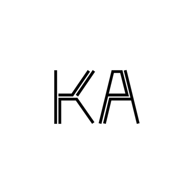 KA monograma logotipo diseño carta texto nombre símbolo monocromo logotipo alfabeto carácter simple logotipo