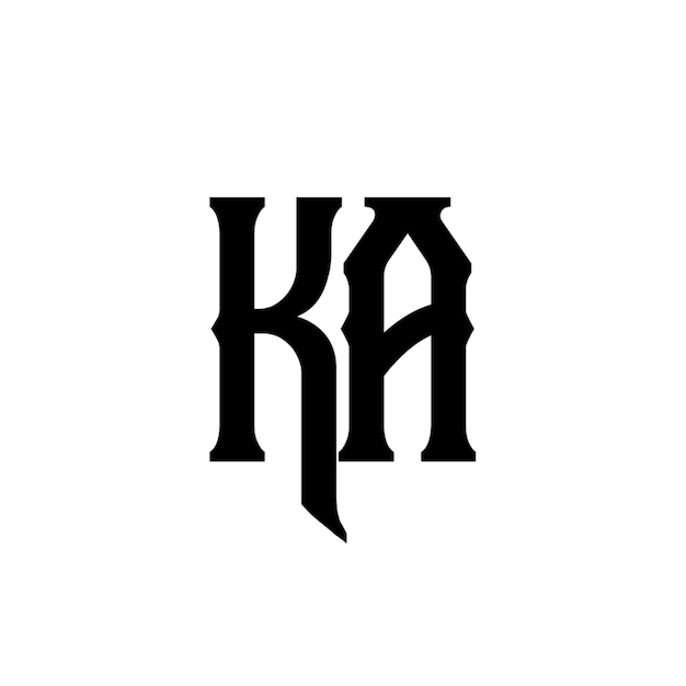 KA monograma logotipo diseño carta texto nombre símbolo monocromo logotipo alfabeto carácter simple logotipo