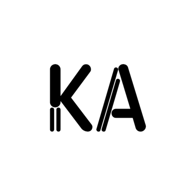 KA monograma logotipo diseño carta texto nombre símbolo monocromo logotipo alfabeto carácter simple logotipo