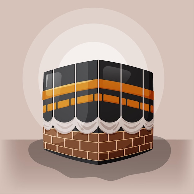 Kaaba islámico estilo de dibujos animados vector ilustración elemento eid