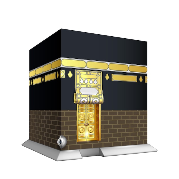 Kaaba en masjid al haram en meca mezquita vector