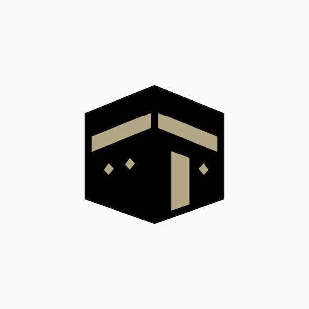 Kaaba Umrah Hajj Tour Travel Logo Vector Icono Ilustración