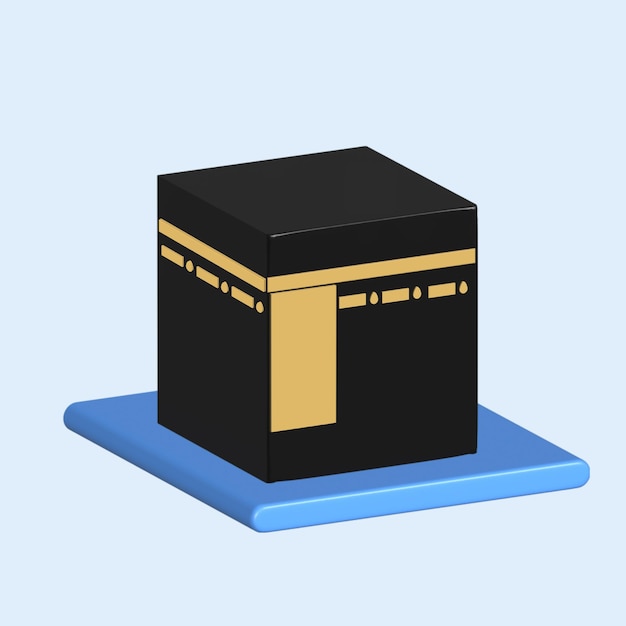 Kabaah alharam y concepto de mezquita Estilo de dibujos animados de objetos 3D realistas